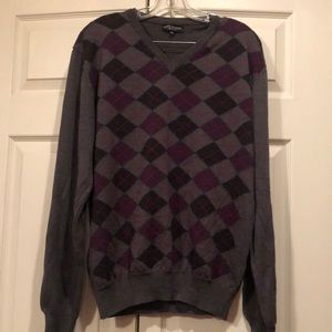 Mario Gilbert XL -100% Merino Extrafine Wool - Oxford Plaid Sweater